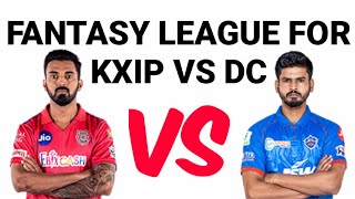 Fantasy league cricket for KXIP vs DC || Dream11 IPL || Prediction || Other Pick ||20/10/2020 || SNC