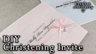How to make a cute Christening / Baptism Invitation Card | with Swarovski elements | DIY Invitations