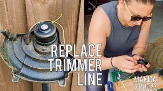 Replace / Install new string trimmer line - single line Makita XRU02Z weed whacker