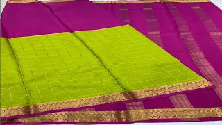 💥💥💥 Ksic Thickness Pure Mysore crepe Silk Sarees Contrast Blouse Pallu WhatsappNo 7702225657💥💥💥