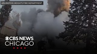 New video shows exploding garbage truck in Arlington Heights, Illinois