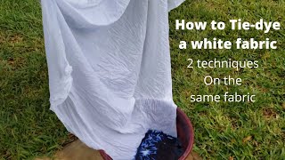 How to tie-dye a white fabric (2 techniques same fabric dip dye + clothes pegs m