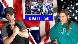 American Wife Shows British Husband  |  NFL Biggest Hits (his first time watching)