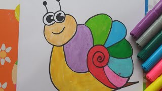 تعلم رسم حلزون كيوتLearn to draw a cute snail#drawing_step_by_step #رسم_سهل_للمبتدئين