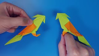 색종이로 앵무새 접는방법(종이접기) / 네모아저씨 / Origami parrot / ओरिगामी तोता / 折り紙オウム