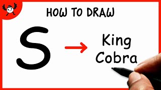 How To Draw a KING COBRA Snake for Beginners – Most Easy Snake Drawing Tutorial Step by Step