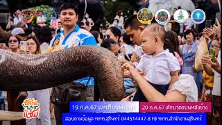 งานมหกรรมแห่เทียนพรรษาบนหลังช้างและตักบาตรบนหลังช้างประจำปี 2567  ชมขบวนแห่เทียนและขบวนแห่ช้าง