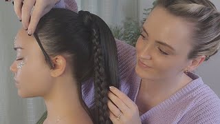 ASMR Perfectionist Clean Girl Click Back Ponytail with Extension-Braiding, Mini Combing, Final Touch