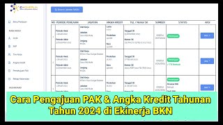 Cara Pengajuan PAK \u0026 Angka Kredit TahunanTahun 2024 di Ekinerja BKN