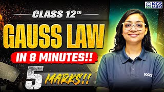 Class 12th Board Physics | Gauss Law in 8 Minutes ✅ | Physics by Pragya Mam | KGS Boards English