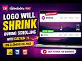 How to Shrink Logo on Scroll in Elementor Pro Using Custom JS