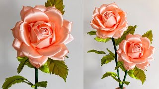 DIY Rose /How To Make Satin Ribbon Rose Flowers/Ribbon Rose Beautiful Flowers Easy