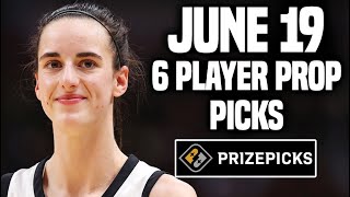 WNBA PRIZEPICKS TODAY | 6 BEST PROP PICKS | WEDNESDAY | 6/19/2024 | BEST PROPS | NBA BETTING |