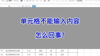 WPS Excel：单元格不能输入内容，怎么回事？#wps #excel