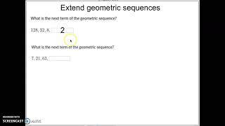 Extend geometric sequences