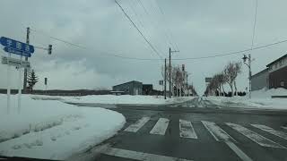 Tobetsu town 1080p drive,from Teppoku dori Ave. to Health Sciences University of Hokkaido,Japan