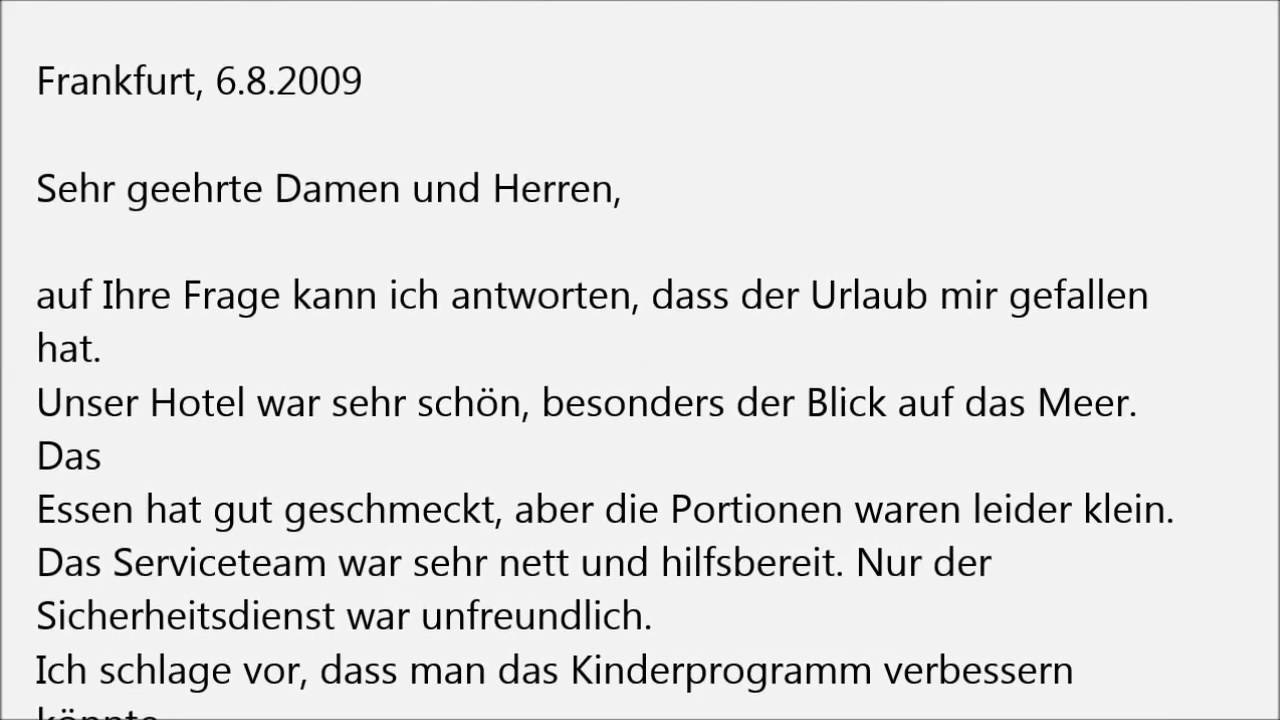 Brief Schreiben Lernen B2 Pdf