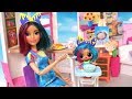 Barbie Doll LOL Splatters Family School Morning Routine - Barbie Classroom Toy