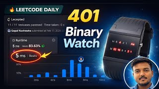 LeetCode 401 | Binary Watch | Easy Java Solution | Step-by-Step Explanation #LeetCode401#BinaryWatch