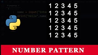 Python Program To Print Number Pattern in Square Shape | 02