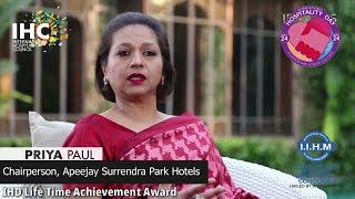 Priya Paul, Chairperson, Apeejay Surrendra Park Hotels | IHD 2019 | Lifetime Achievement Award