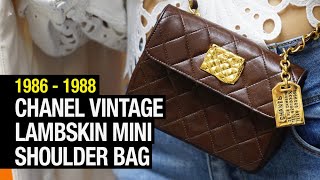 1986 - 1998年CHANEL VINTAGE中古中古啡色羊皮翻蓋手袋介紹。Lovintage - 香奈兒古董袋日本中古包介紹。