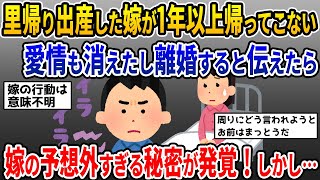 【2ch修羅場スレ】嫁の秘密が発覚⁉️里帰り出産から1年以上も帰ってこない嫁に離婚を突きつけた結果・・・【ゆっくり解説】