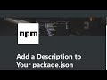 02 - Add a Description to Your package.json - Managing Packages with npm - freeCodeCamp Tutorial