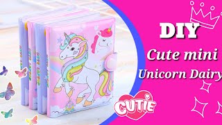 How to make unicorn diary / DIY unicorn notebook / homemade unicorn mini notebook / DIY notebook
