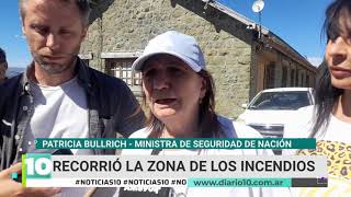 La Ministra de Seguridad Nacional recorrió la zona de los incendios