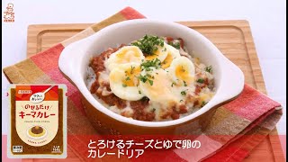 【とろけるチーズとゆで卵のカレードリア】のせるだけキーマカレー