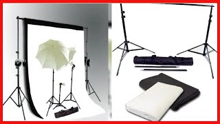 CowboyStudio Photo and Video Studio Continuous Triple Lighting Kit, 10 X 12ft Black \u0026 White Muslin