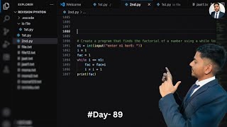 python program to finds the factorial of a number using a while loop #100daysofcode #codeeveryday