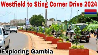 Gambia Urban Life: Westfield to Sting Corner via Jeshwang Natural Views and Traffic Busy Road Drive