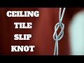 Using a slip knot to extend ceiling tile wire