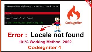Codeigniter 4 Errror Locale not found || Solved 100% 2022