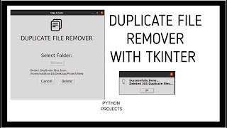 Python Project - Duplicate File Remover with UI (Tkinter)