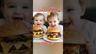 Cute Twins Baby Eating Tasty Burgers 🍔 #shortsfeed #shorts #viral #recipe #yt #ytshort #trending #ai