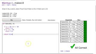 Codingbat - makes10 (Python)