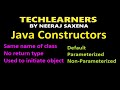 Constructors in java | types of constructors