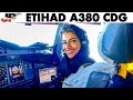 Piloting the ETIHAD AIRBUS A380 into Paris | Cockpit Views