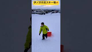 【北海道あるある】①スキー場に来たらソリ遊びは必須だよね🛷 北海道旭川市✨ #ninjya #shorts  #スティーブ #トレーシー #伊ノ沢市民スキー場 #ソリ