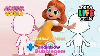 🧡Orange Amber(Rainbow bubblegum)In Avatar World Vs Toca Boca #rainbowbublegem #avatarworld #tocaboca