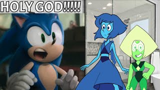 Sonic Sees Lapis & Peridot in the Bathroom