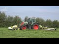 2020 special fendt 722 with claas triple mowers mowing grass j. van elst gras maaien.