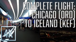 COMPLETE Night Airport & Flight Ambience | Chicago O'Hare to Reykjavik, Iceland | Takeoff & Landing