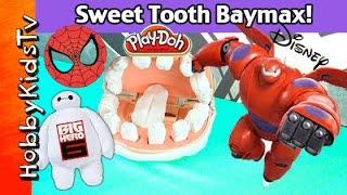 BAYMAX Drill n' Fill TEETH! Surprise Toys Super Hero 6 Lab Experiment HobbyKidsTV