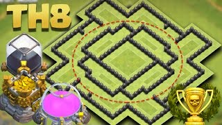 Town Hall 8 Best Hybrid Base Ever 2016 (TH8 Hybrid/Farming) | Dead Circle + Replays