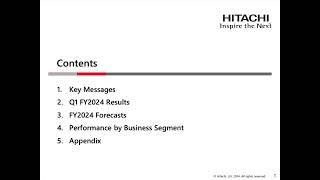 Hitachi HTHIY Q1 2024 Earnings Presentation