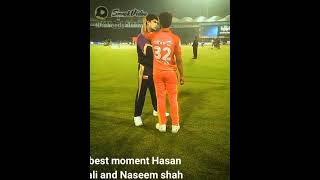 Best moment in psl hasan Ali with Naseem shah// #psl8 #cricket #psl2023